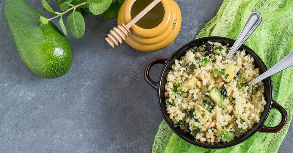 Salada de Cuscuz, Abacate e Hortelã
