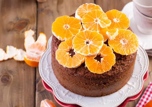 Bolo de Tangerina fit sem glúten, farinha e manteiga