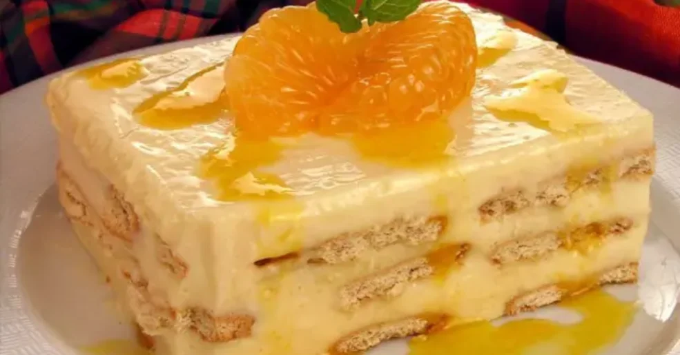 Pavê cremoso de tangerina