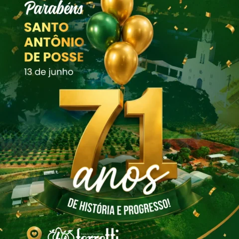 Santo Antônio de Posse celebra 71 anos de emancipação política.